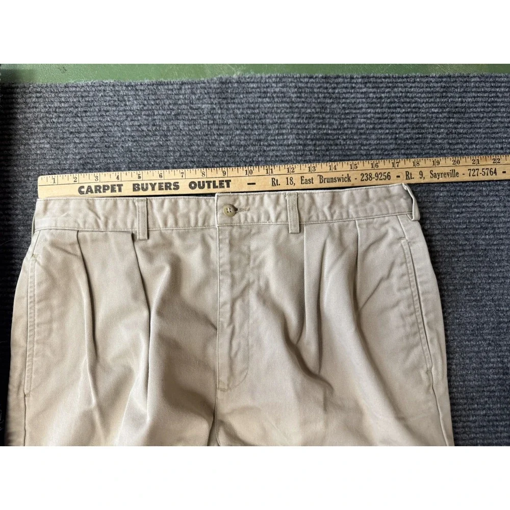 Polo Ralph Lauren Andrew Pants Mens Size 36x32 Khaki Vintage Baggy Pleated Chino